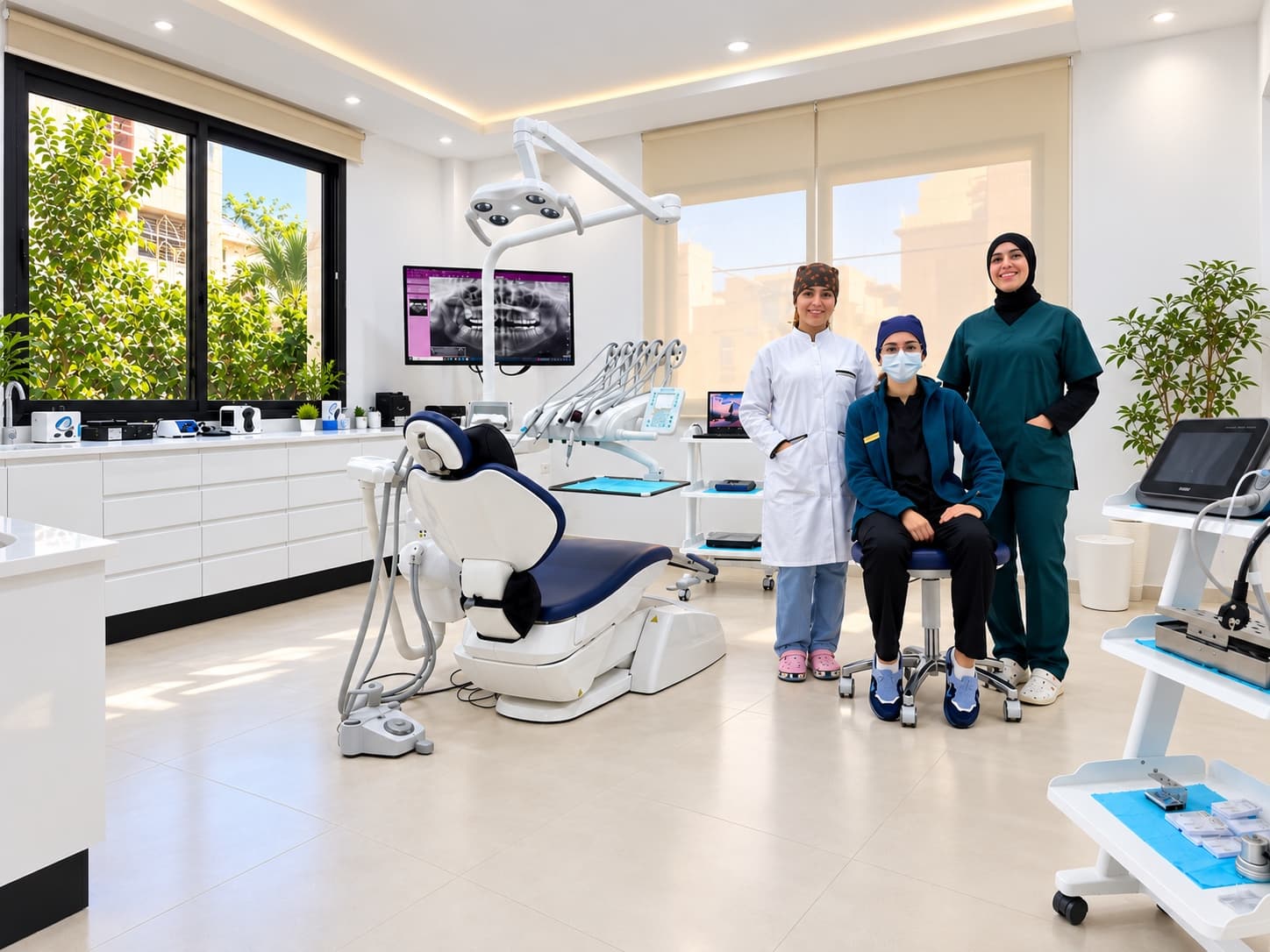 L'équipe du cabinet dans une salle de soins